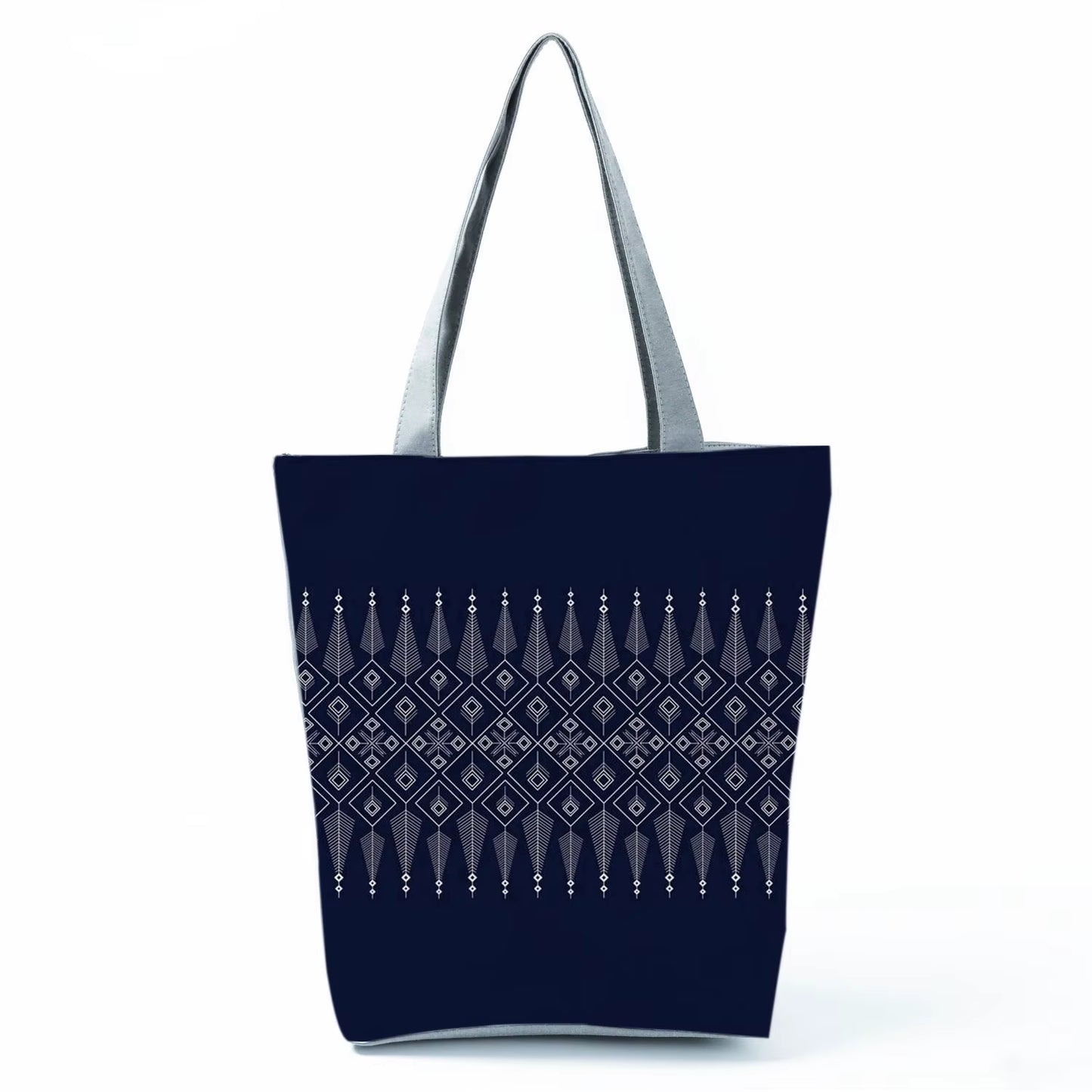 Bags for Women 2022 New Handbags Floral Porcelain Geometric Abstract Pattern Shoulder Bag Customizable Beach Bag Orchard Bag