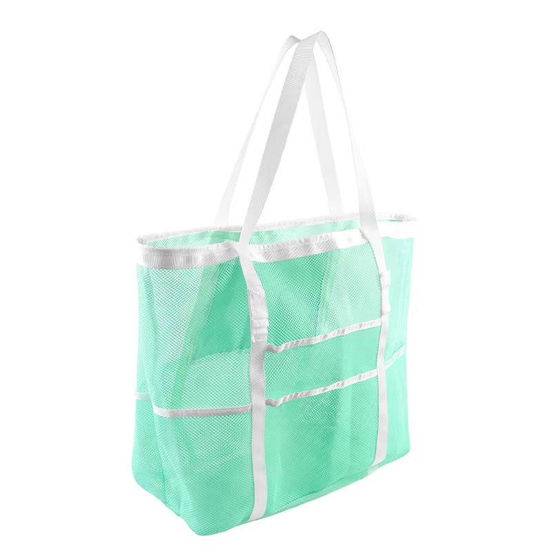 Large-Capacity Mesh Beach Bag Swimming Bag for Children Beach Toy Baskets Portable Travel Storage Wash Bag Quick Dry Tote