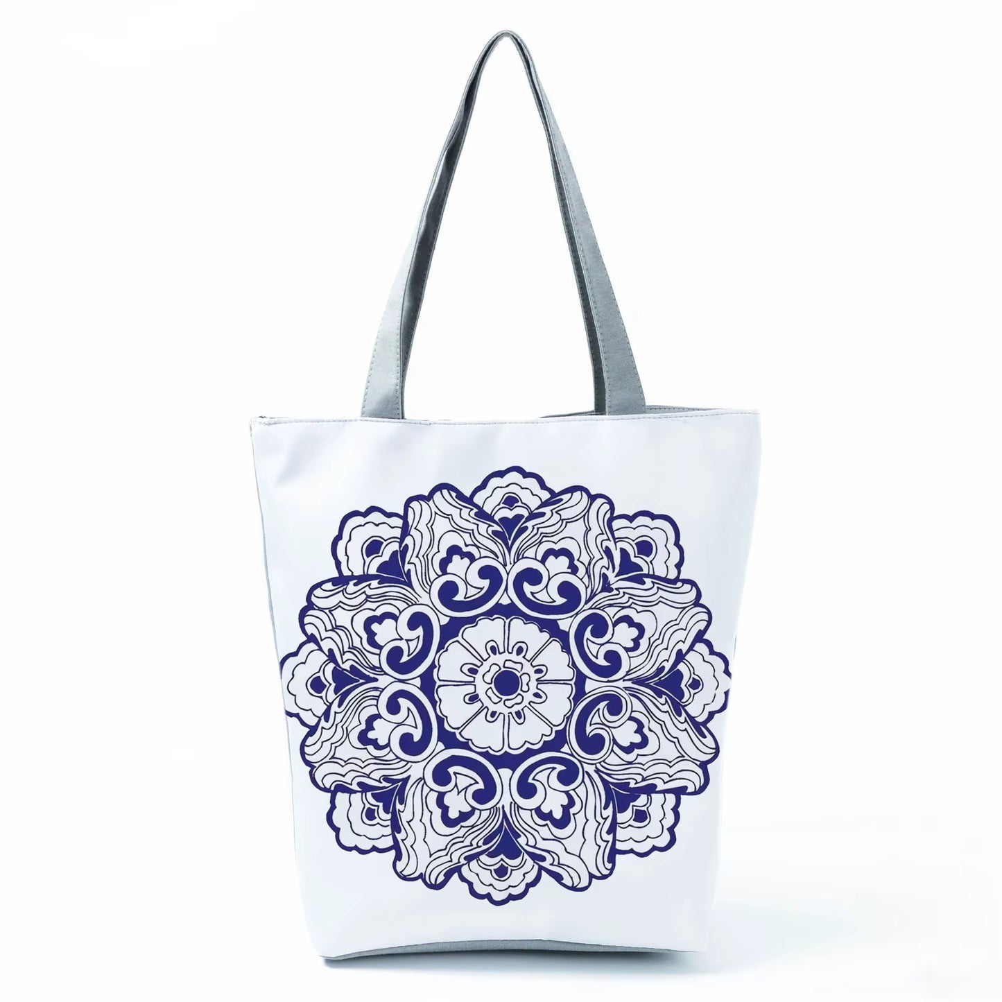 Bags for Women 2022 New Handbags Floral Porcelain Geometric Abstract Pattern Shoulder Bag Customizable Beach Bag Orchard Bag