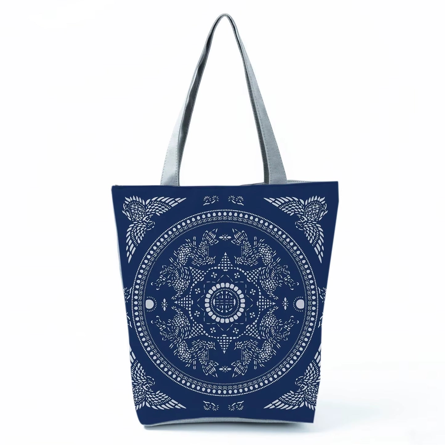Bags for Women 2022 New Handbags Floral Porcelain Geometric Abstract Pattern Shoulder Bag Customizable Beach Bag Orchard Bag