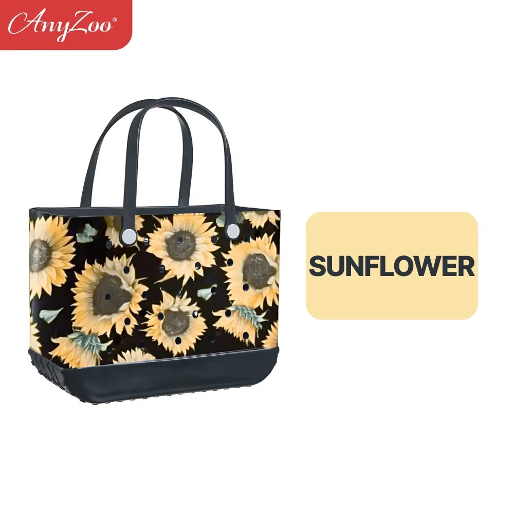 Eva Plastic Printed Tote Bag Waterproof Travel Handbag Women'S Beach Sports Bag Printed Handbag Family Bag Outdoor Beach Bag