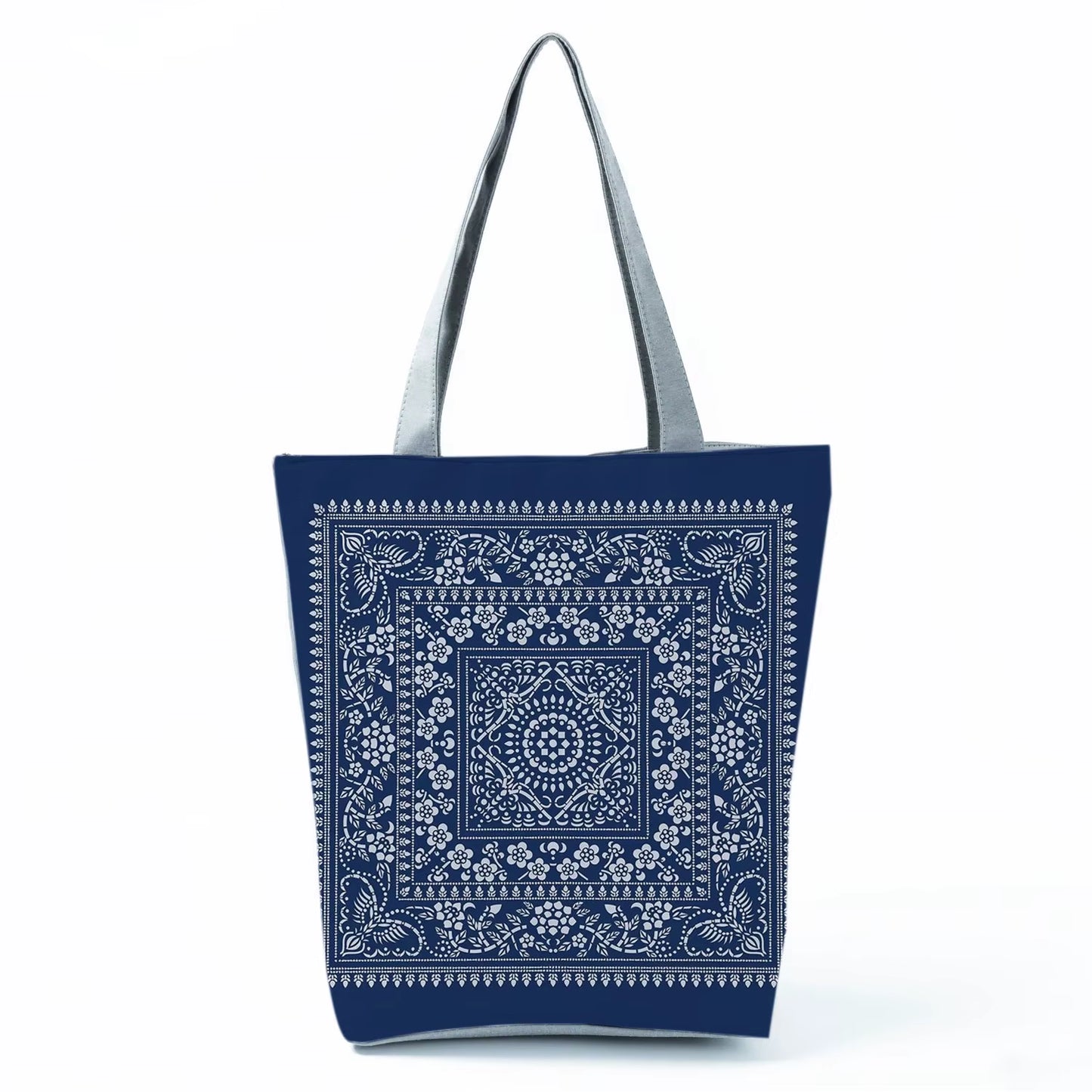 Bags for Women 2022 New Handbags Floral Porcelain Geometric Abstract Pattern Shoulder Bag Customizable Beach Bag Orchard Bag