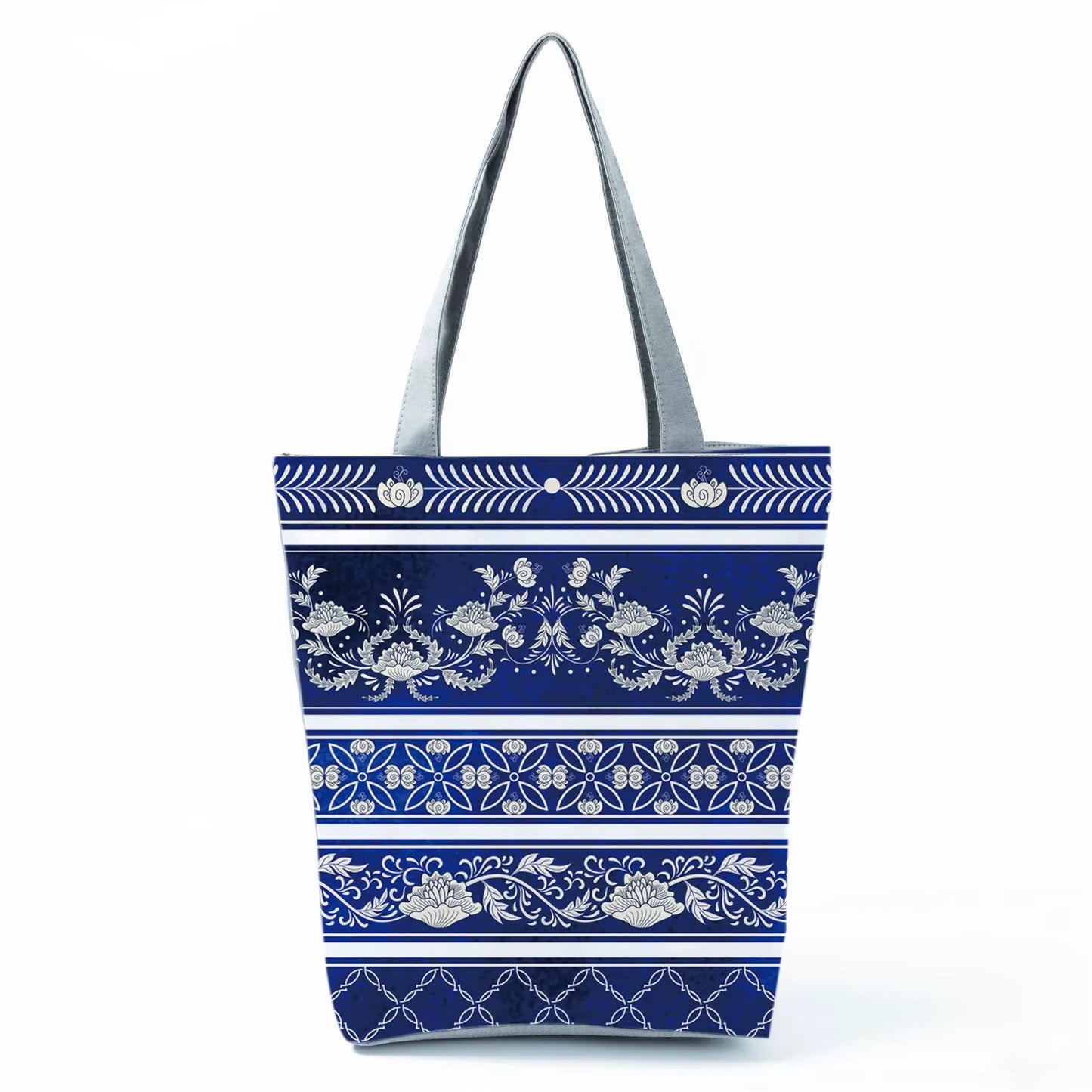 Bags for Women 2022 New Handbags Floral Porcelain Geometric Abstract Pattern Shoulder Bag Customizable Beach Bag Orchard Bag