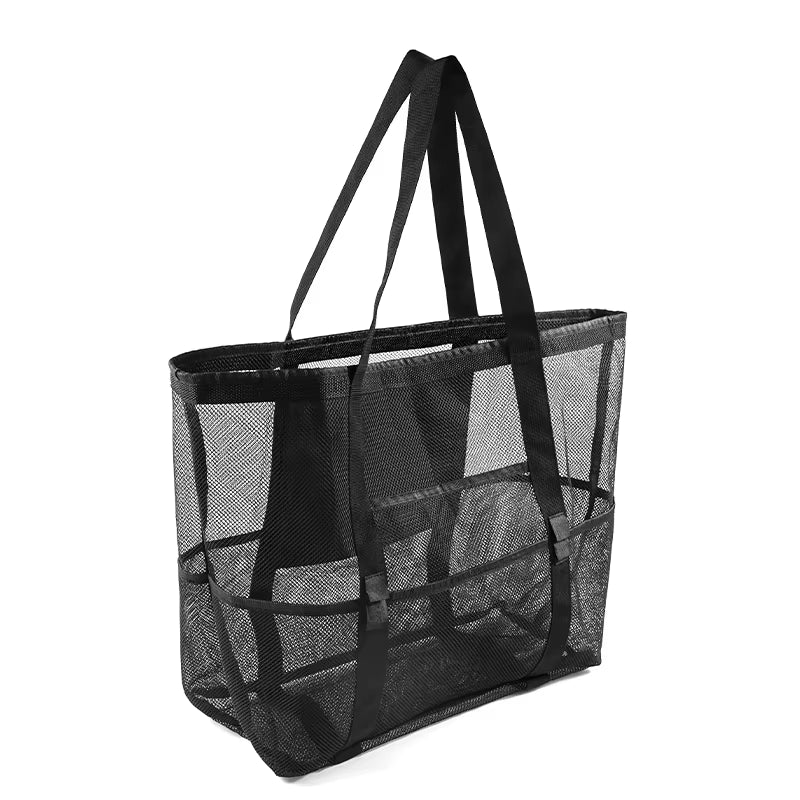 Large-Capacity Mesh Beach Bag Swimming Bag for Children Beach Toy Baskets Portable Travel Storage Wash Bag Quick Dry Tote