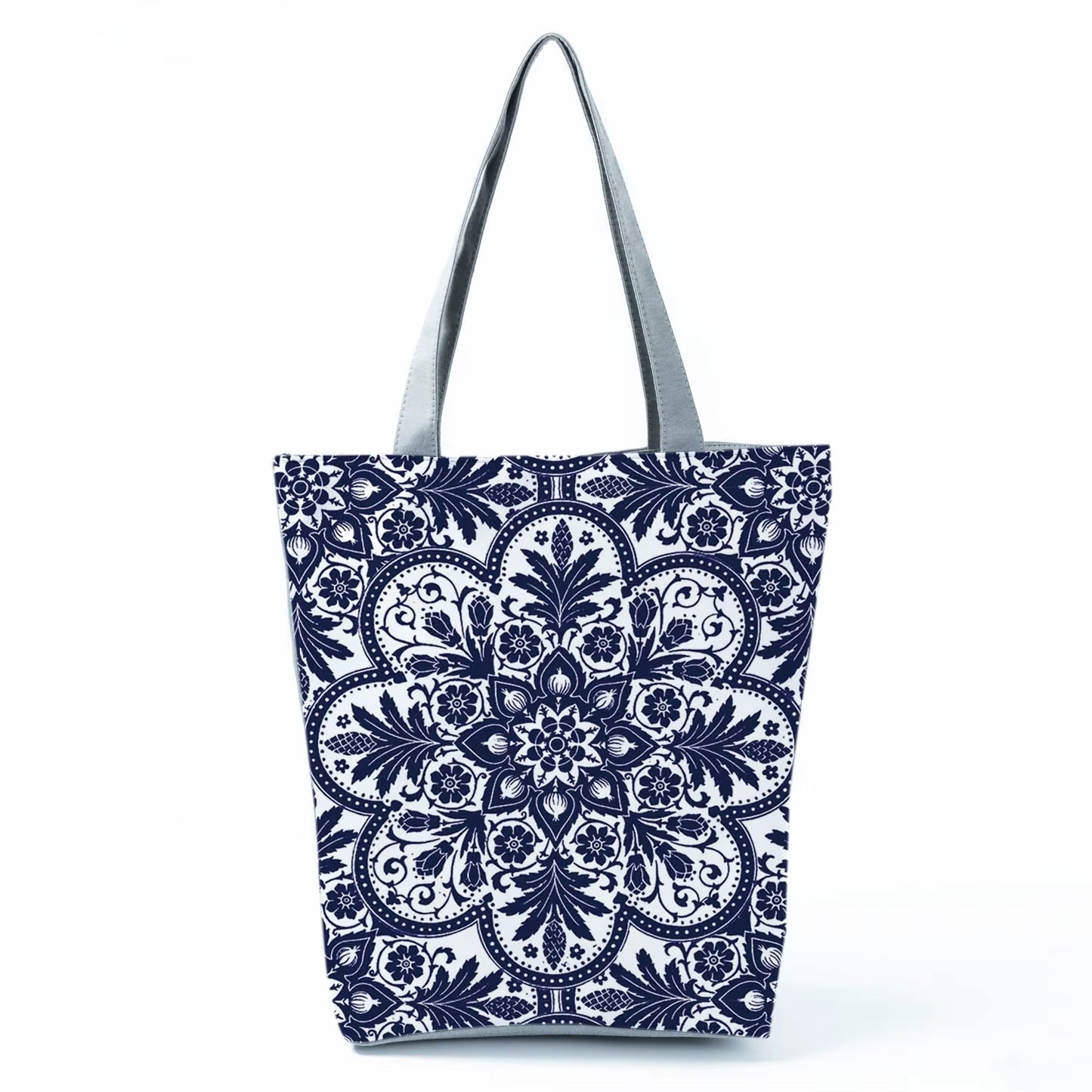 Bags for Women 2022 New Handbags Floral Porcelain Geometric Abstract Pattern Shoulder Bag Customizable Beach Bag Orchard Bag