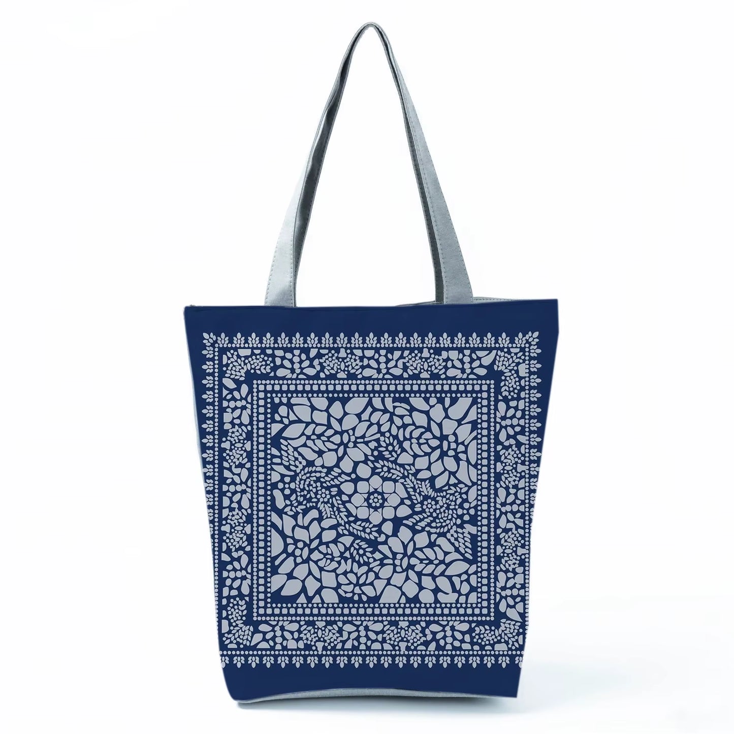 Bags for Women 2022 New Handbags Floral Porcelain Geometric Abstract Pattern Shoulder Bag Customizable Beach Bag Orchard Bag