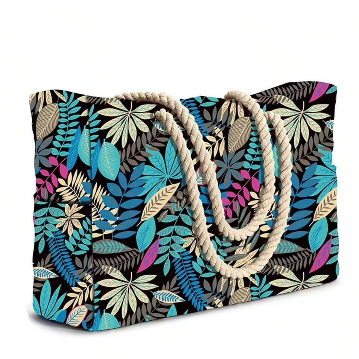 Striped Canvas Summer Beach Bag, Large Capacity Shopping Bag, Fashion Tote Bag for Travel,Ideal for Beach, Travel, & Camping