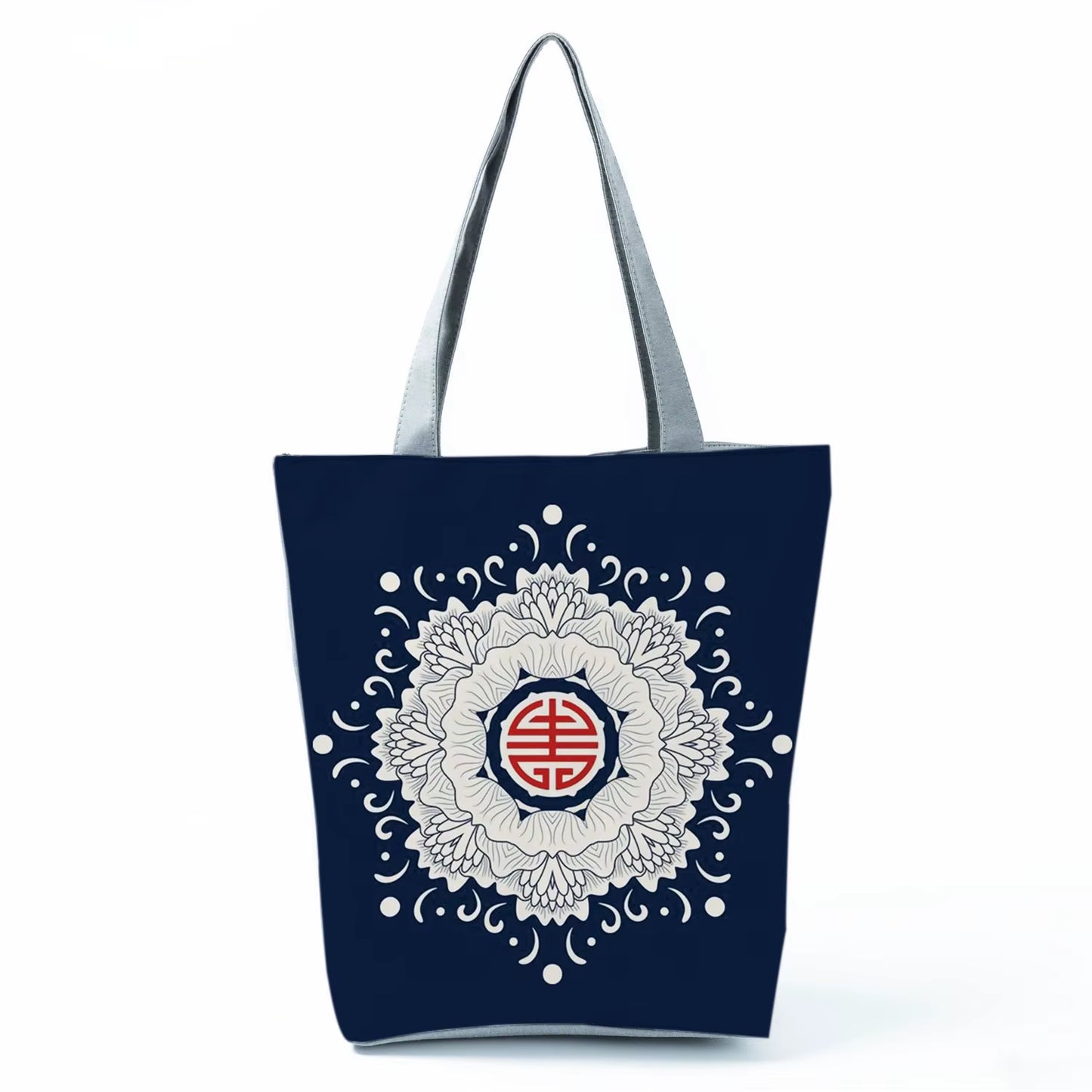 Bags for Women 2022 New Handbags Floral Porcelain Geometric Abstract Pattern Shoulder Bag Customizable Beach Bag Orchard Bag