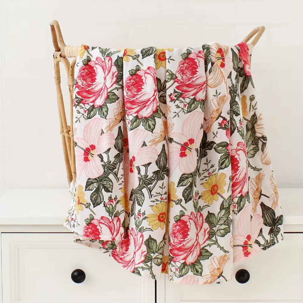 Muslin Swaddle Baby Blankets Newborn 70% Bamboo + 30% Cotton Swaddle Summer Blanket Baby Bath Towel