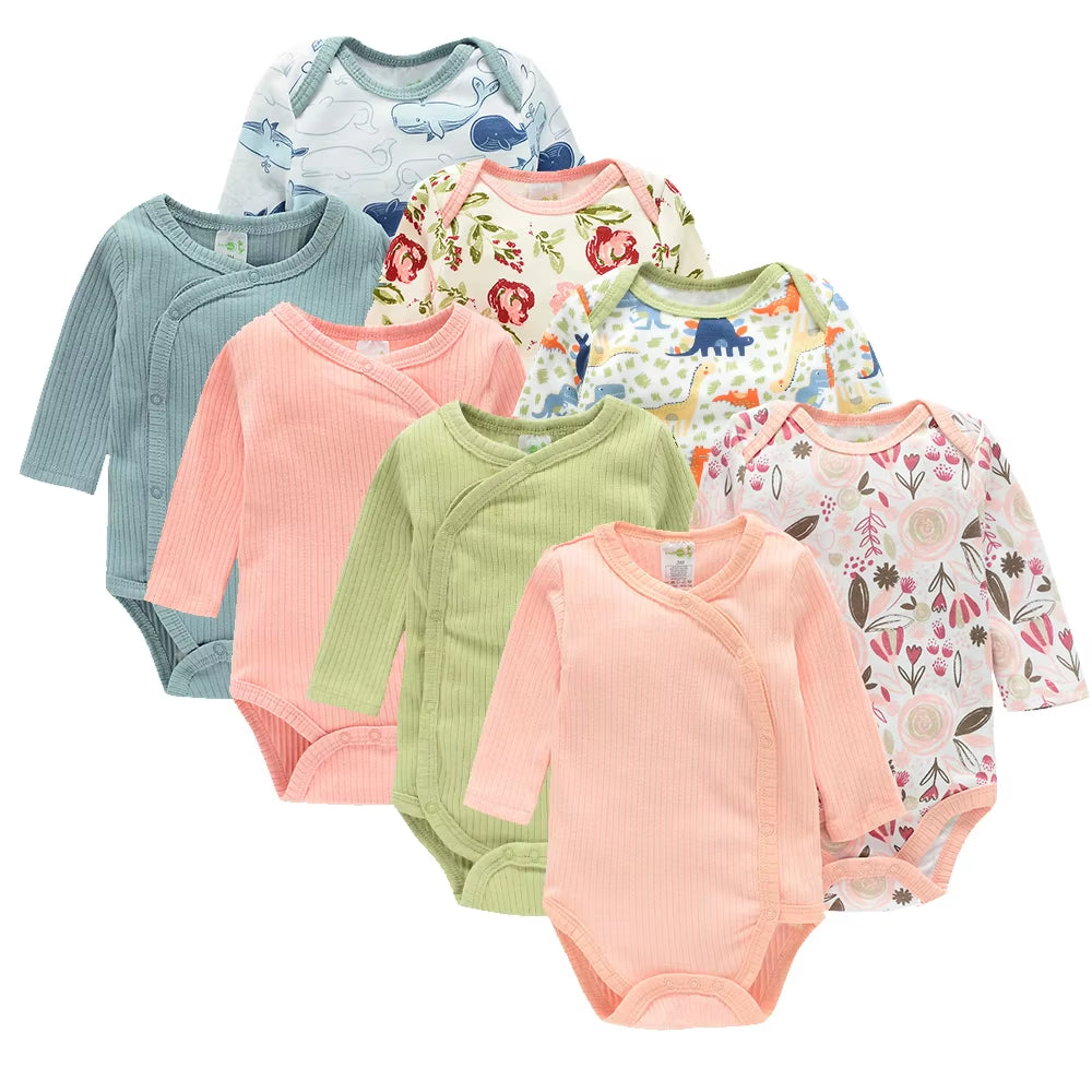 Baby Girl Boys Bodysuit for Newborns New Long-Sleeve Organic Cotton Clothes 2-Pack Sets Designer Bebe Onesies Rompers Playsuits