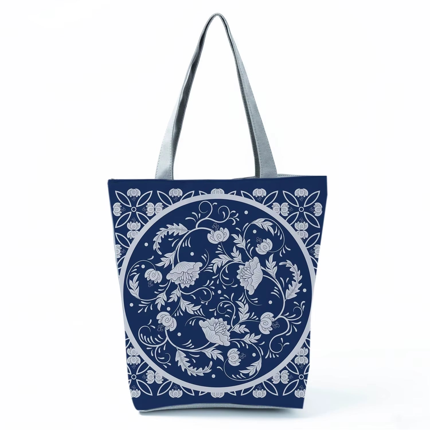 Bags for Women 2022 New Handbags Floral Porcelain Geometric Abstract Pattern Shoulder Bag Customizable Beach Bag Orchard Bag