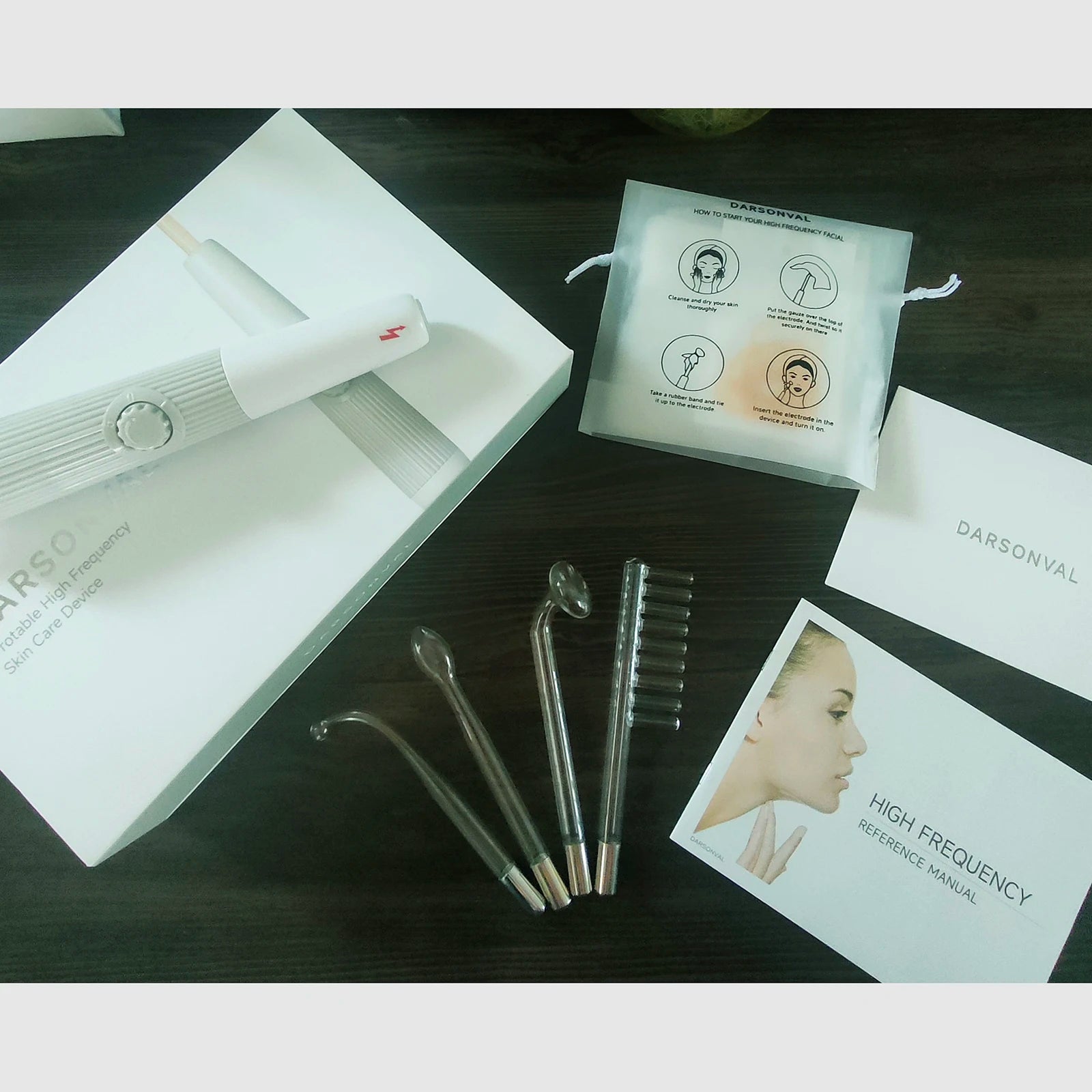 High Frequency Facial Machine Electrotherapy Wand Glass Neon + Argon Wands Remove Wrinkles High Frequency Facial