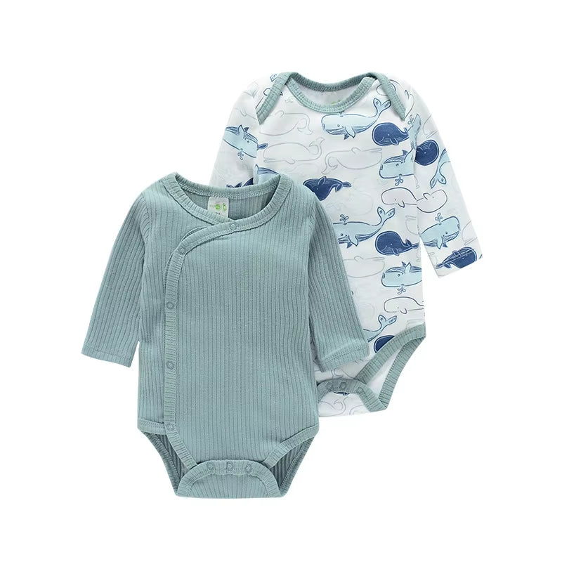 Baby Girl Boys Bodysuit for Newborns New Long-Sleeve Organic Cotton Clothes 2-Pack Sets Designer Bebe Onesies Rompers Playsuits