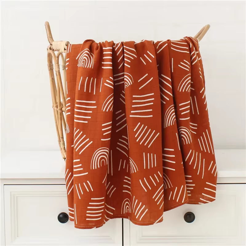 Muslin Swaddle Baby Blankets Newborn 70% Bamboo + 30% Cotton Swaddle Summer Blanket Baby Bath Towel