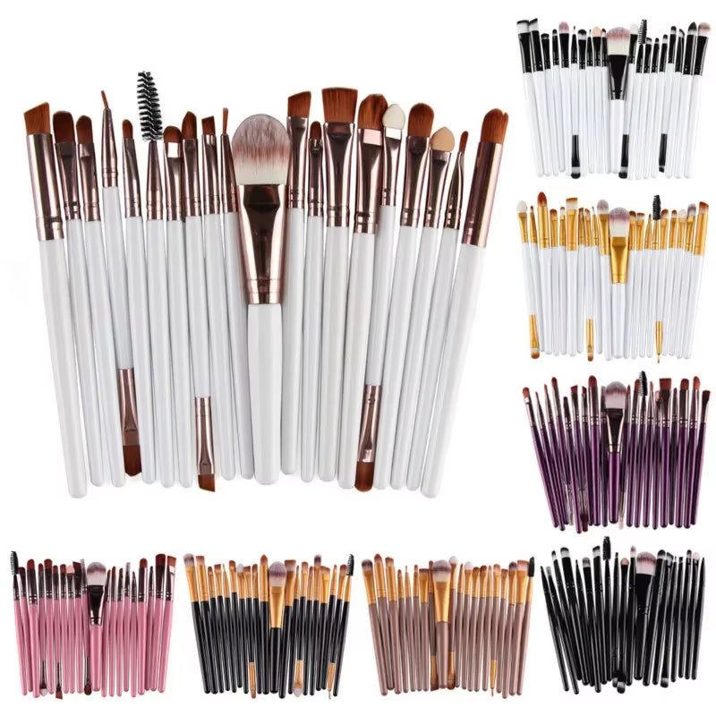 20Pcs Makeup Brushes Set Professional Plastic Handle Soft Synthetic Hair Powder Foundation Eyeshadow Make up Brushes Cosmetics
