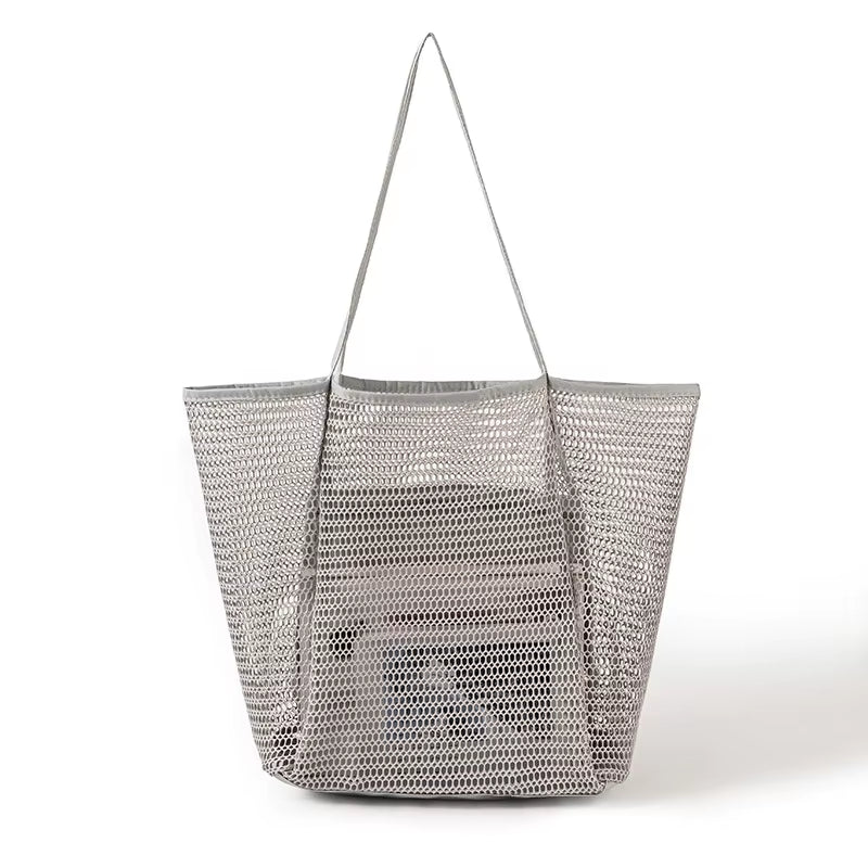 Mesh Beach Tote Bag for Women 2024 Upgrade Waterproof Pool Bag for Beach Vacation Pool Family Travel Essentials