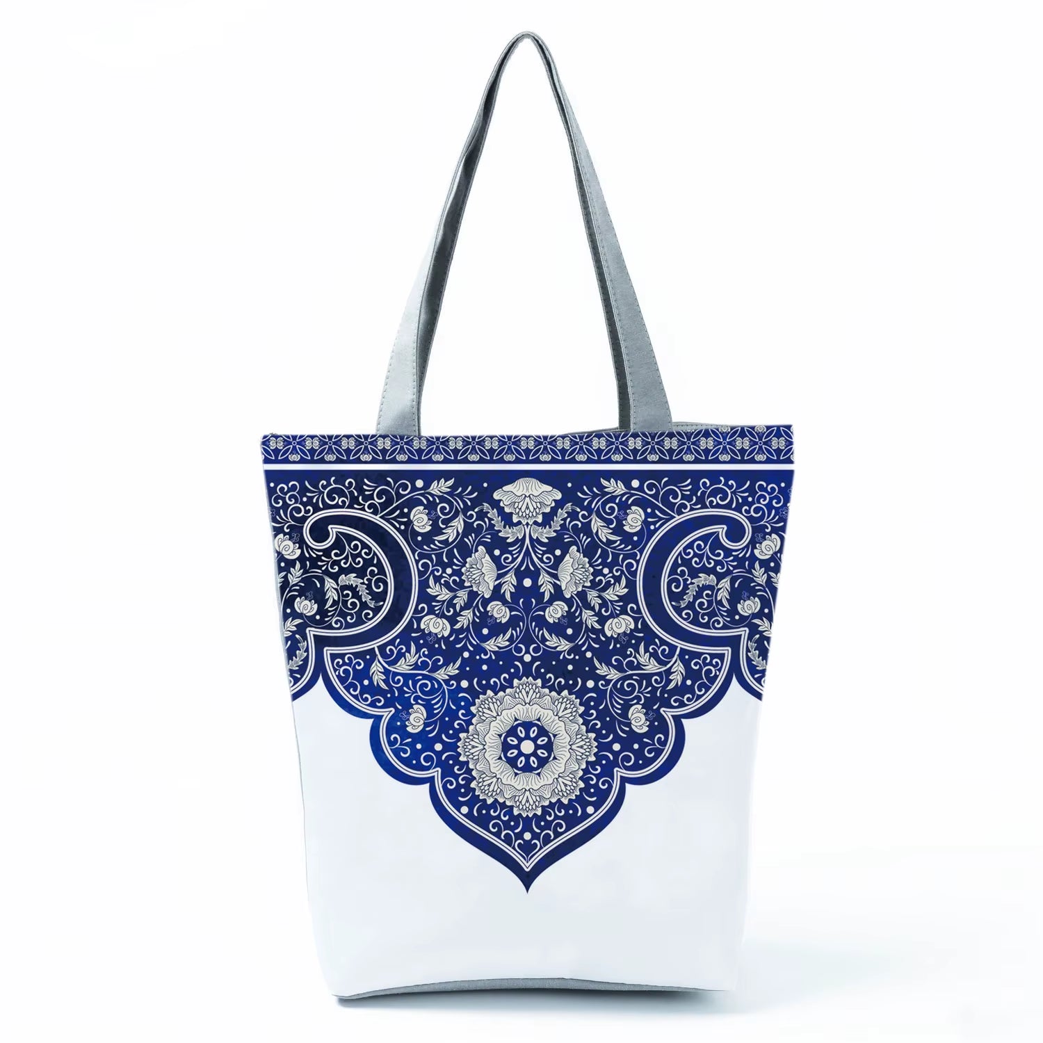 Bags for Women 2022 New Handbags Floral Porcelain Geometric Abstract Pattern Shoulder Bag Customizable Beach Bag Orchard Bag