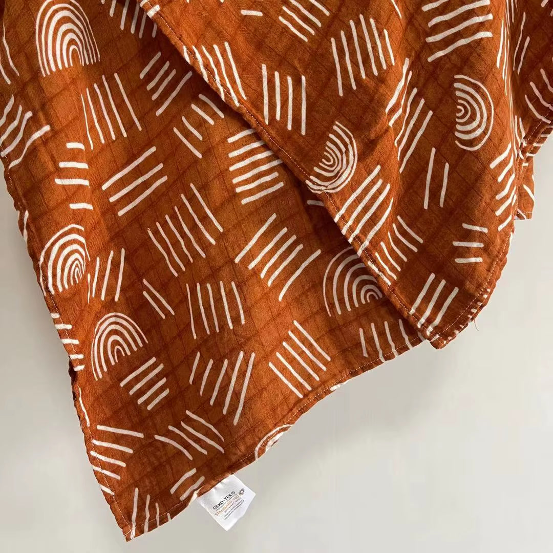 Bamboo Cotton Soft Baby Swaddle Muslin Wrap Rainbow Infant Baby Bedding Muslin Swaddle Wrap Newborn Blankets Gauze Bath Towel