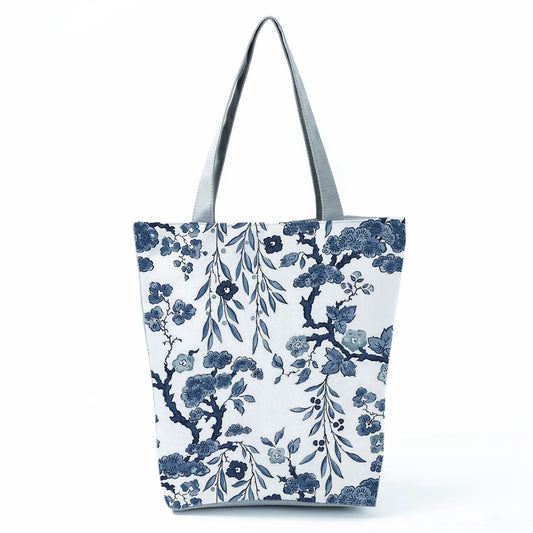 Bags for Women 2022 New Handbags Floral Porcelain Geometric Abstract Pattern Shoulder Bag Customizable Beach Bag Orchard Bag