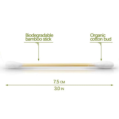 New Style Double Head Bamboo Cotton Swabs Eco Friendly Wooden Cotton Buds Recyclable Biodegradable for Makeup Nose Ear Clean