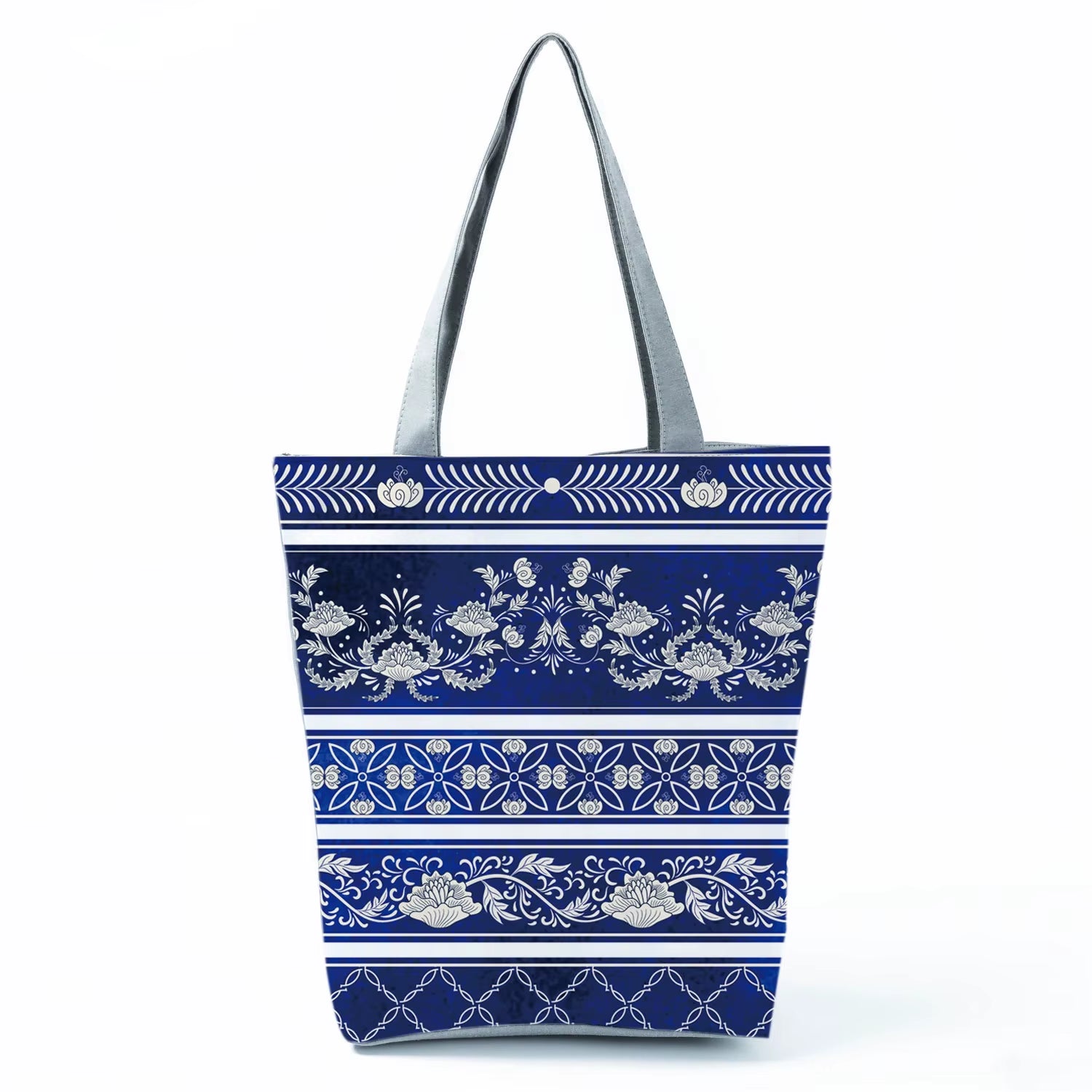 Bags for Women 2022 New Handbags Floral Porcelain Geometric Abstract Pattern Shoulder Bag Customizable Beach Bag Orchard Bag
