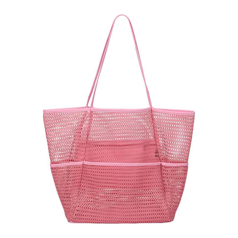 Multi Pockets Summer Beach Bag for Towels Mesh Durable Travel Handbag Toys Organizer Waterproof Underwear Swimming Storage Bag