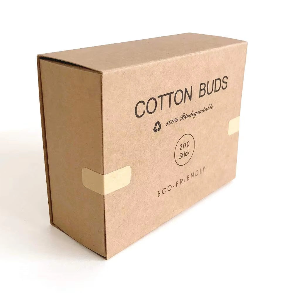 New Style Double Head Bamboo Cotton Swabs Eco Friendly Wooden Cotton Buds Recyclable Biodegradable for Makeup Nose Ear Clean