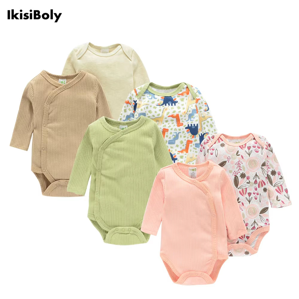 Baby Girl Boys Bodysuit for Newborns New Long-Sleeve Organic Cotton Clothes 2-Pack Sets Designer Bebe Onesies Rompers Playsuits