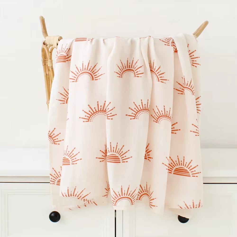 Muslin Swaddle Baby Blankets Newborn 70% Bamboo + 30% Cotton Swaddle Summer Blanket Baby Bath Towel