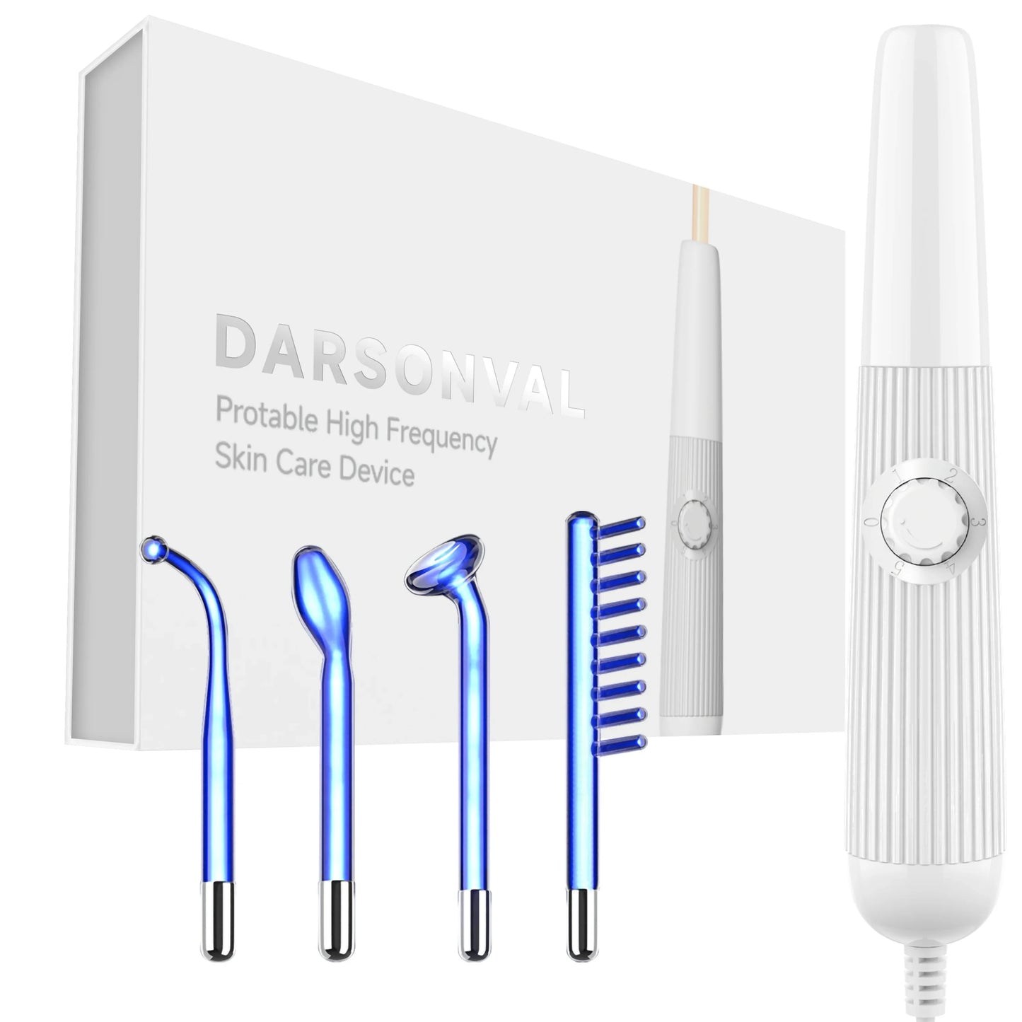 High Frequency Facial Machine Electrotherapy Wand Glass Neon + Argon Wands Remove Wrinkles High Frequency Facial