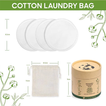 20 Pack Reusable Makeup Remover Pads Washable Bamboo Cotton Rounds Pads for All Skin Types Makeup Tools Facial Cleansing Pad