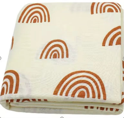Bamboo Cotton Soft Baby Swaddle Muslin Wrap Rainbow Infant Baby Bedding Muslin Swaddle Wrap Newborn Blankets Gauze Bath Towel