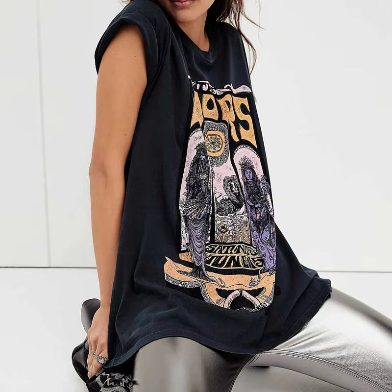 Super Chic Vintage Design Graphic Print T Shirt Women Short Sleelve Lilac Graphic T Shirts New Summer T Shirt Tops Cotton Tee