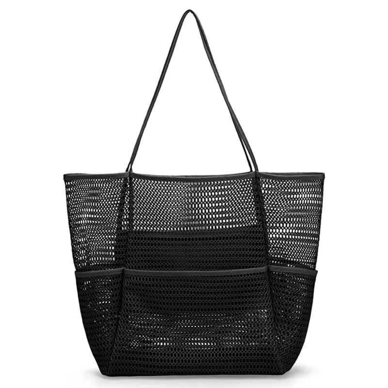 Multi Pockets Summer Beach Bag for Towels Mesh Durable Travel Handbag Toys Organizer Waterproof Underwear Swimming Storage Bag