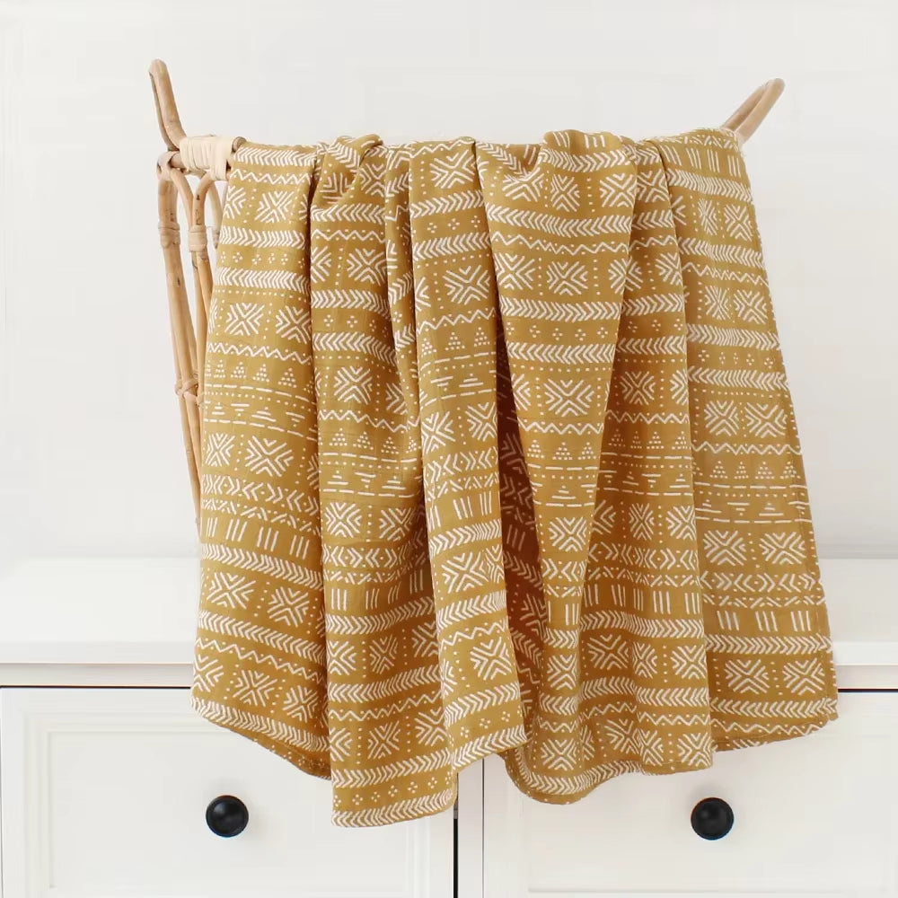 Muslin Swaddle Baby Blankets Newborn 70% Bamboo + 30% Cotton Swaddle Summer Blanket Baby Bath Towel