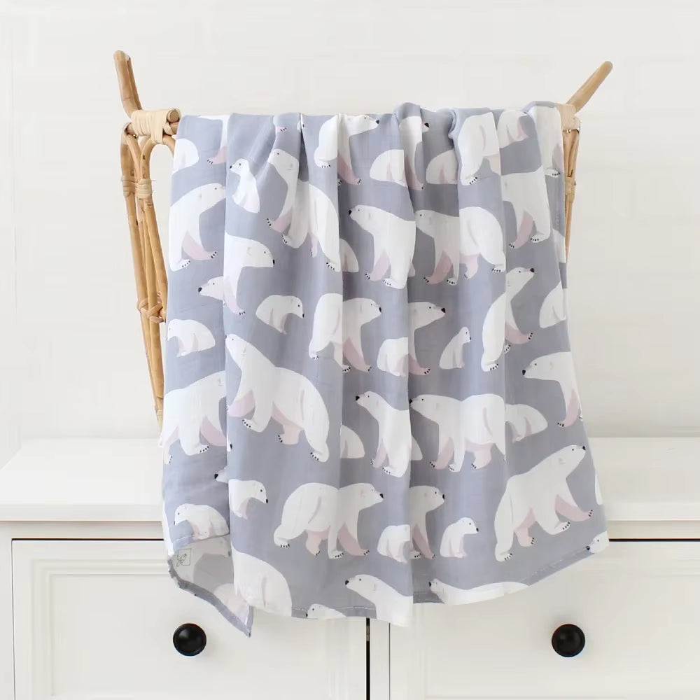 Muslin Swaddle Baby Blankets Newborn 70% Bamboo + 30% Cotton Swaddle Summer Blanket Baby Bath Towel