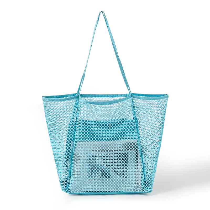 Mesh Beach Tote Bag for Women 2024 Upgrade Waterproof Pool Bag for Beach Vacation Pool Family Travel Essentials