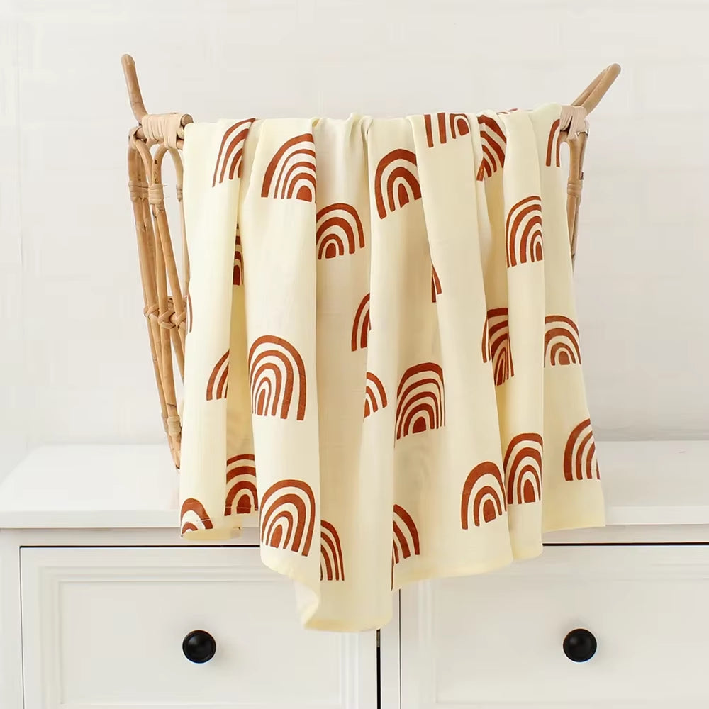 Muslin Swaddle Baby Blankets Newborn 70% Bamboo + 30% Cotton Swaddle Summer Blanket Baby Bath Towel