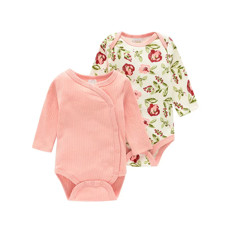 Baby Girl Boys Bodysuit for Newborns New Long-Sleeve Organic Cotton Clothes 2-Pack Sets Designer Bebe Onesies Rompers Playsuits