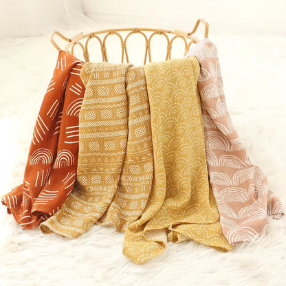 Muslin Swaddle Baby Blankets Newborn 70% Bamboo + 30% Cotton Swaddle Summer Blanket Baby Bath Towel