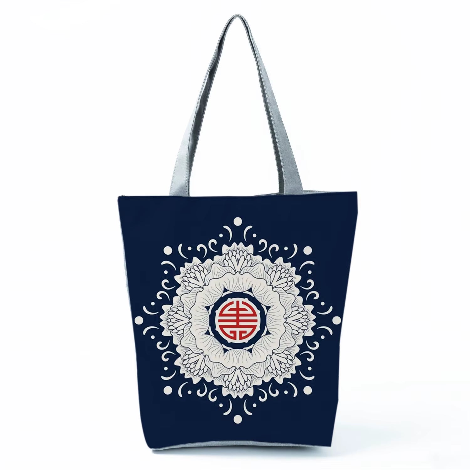 Bags for Women 2022 New Handbags Floral Porcelain Geometric Abstract Pattern Shoulder Bag Customizable Beach Bag Orchard Bag